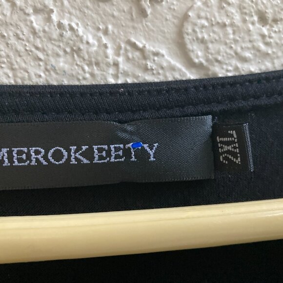 Holiday Hostess Dress Maxi 2X Red Plaid Black Bodice Long Sleeve Modest Merokeet - Picture 3 of 7